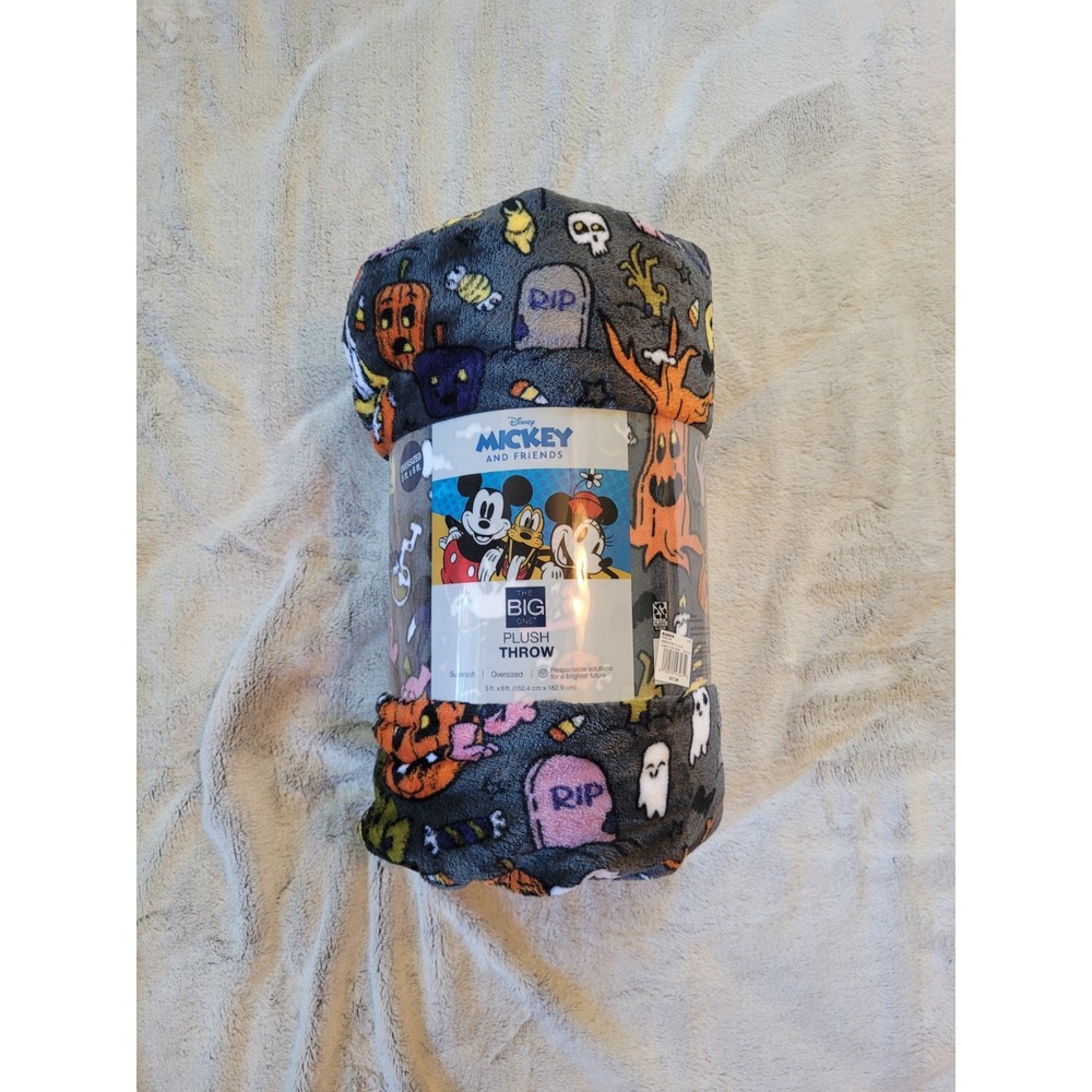 Disney Halloween Mickey Mouse Friends Kohls The Big One Plush Blanket 5ft X 6ft